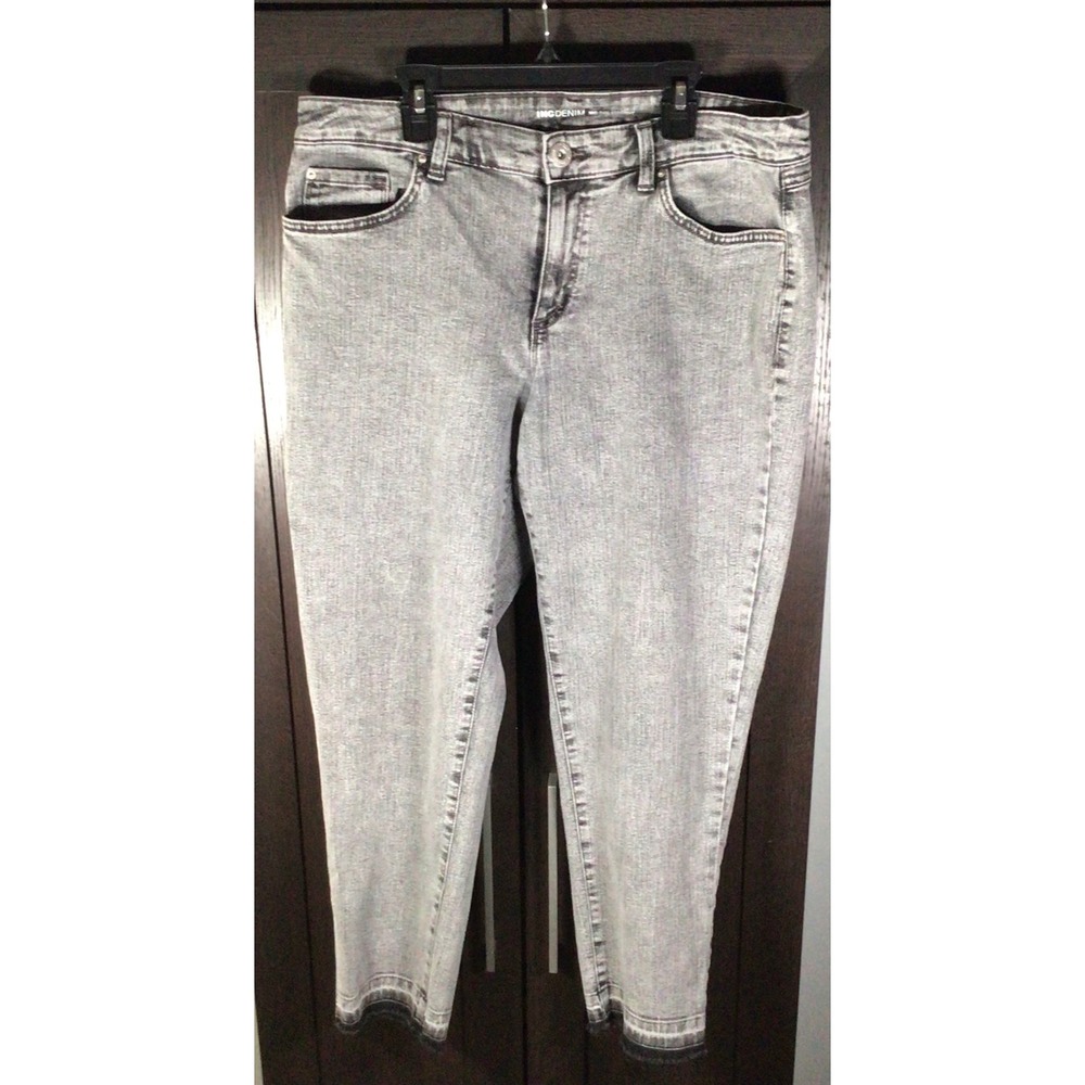 INC International Concepts Gray Acid Wash Mid Rise Straight Leg Jeans Size 12/31